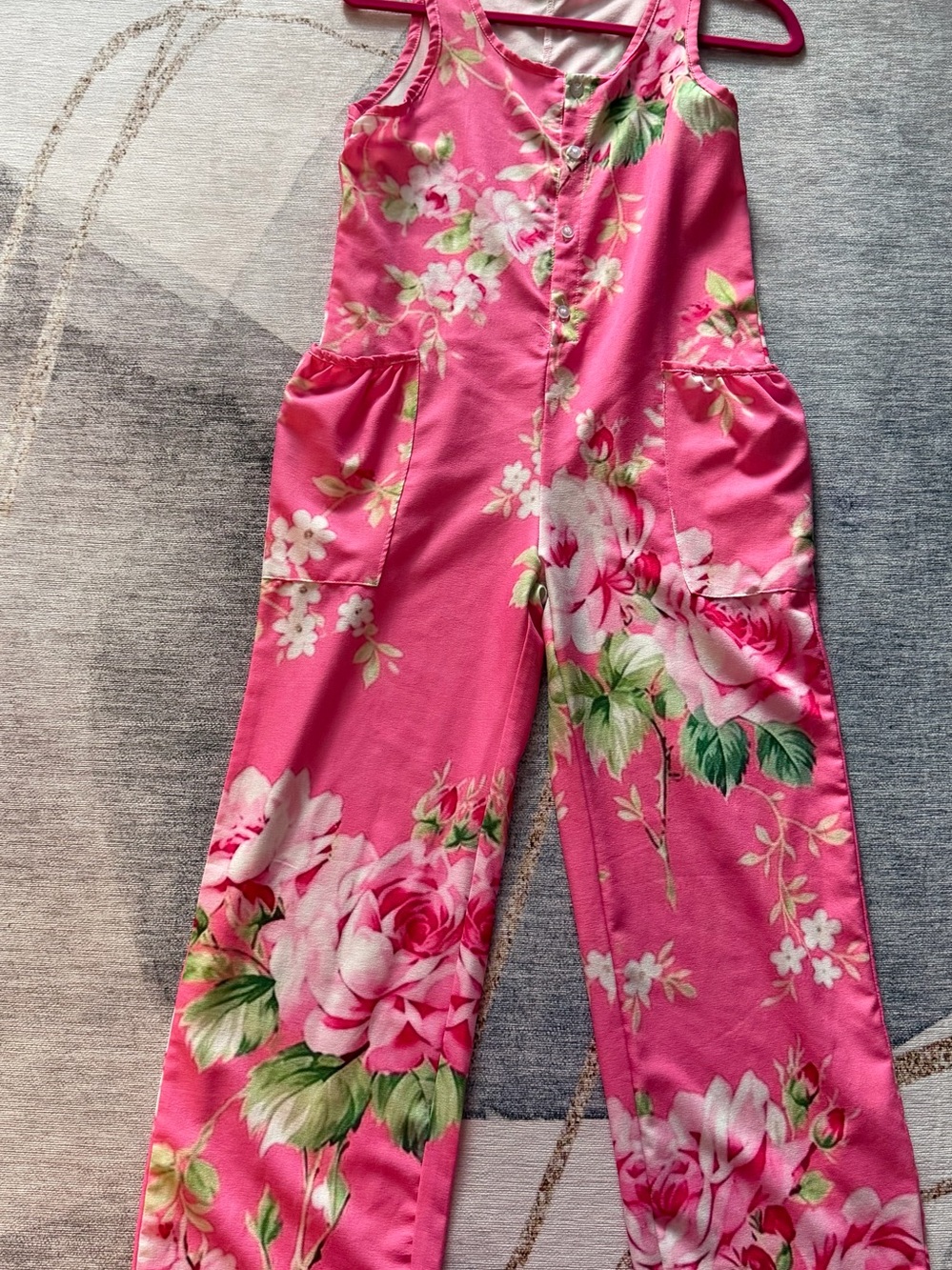 Sleeveless floral jumpsuit